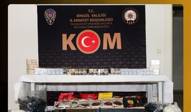 Bingöl’de gümrük kaçağı tütün ve mamülleri ele geçirildi