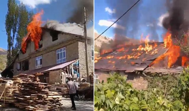 Hizan’da 3 katlı evde yangın paniği