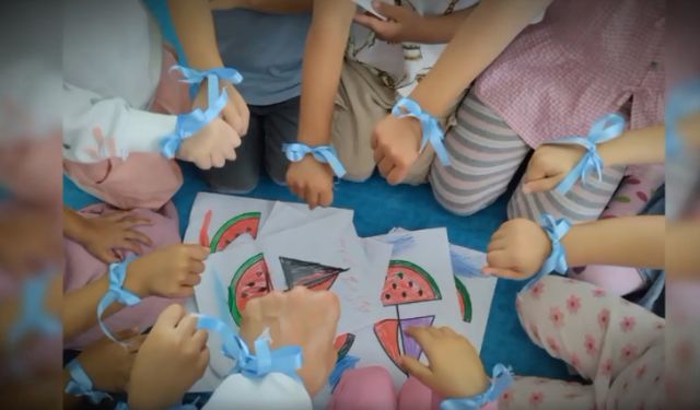 Güroymak’ta minik talebelerden Sumud Filosuna destek