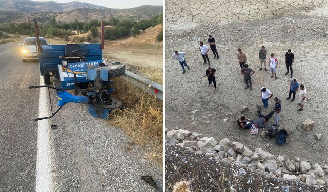 Patpat bariyerlere çarptı, sürücü 6 metreden şarampole yuvarlandı