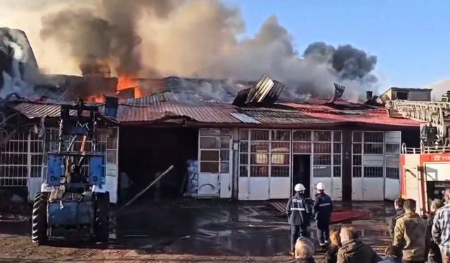 Tatvan kereste dükkanında yangın