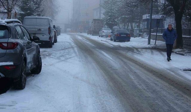 Ardahan güne beyaz örtüyle uyandı
