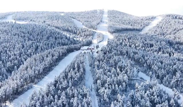 Beyaza bürünen Sarıkamış drone ile görüntülendi