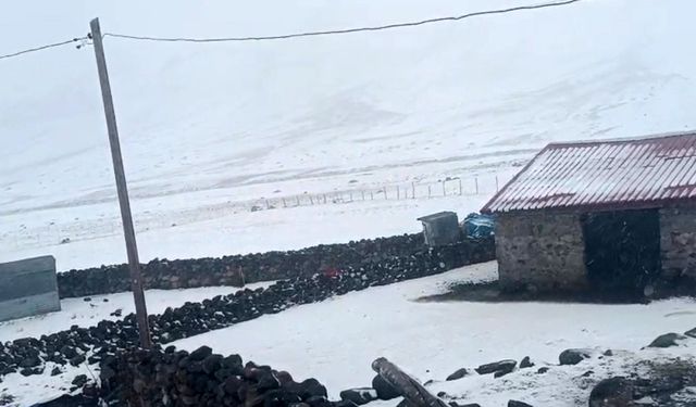 Iğdır'ın yüksek kesimleri beyaz gelinliğini giydi