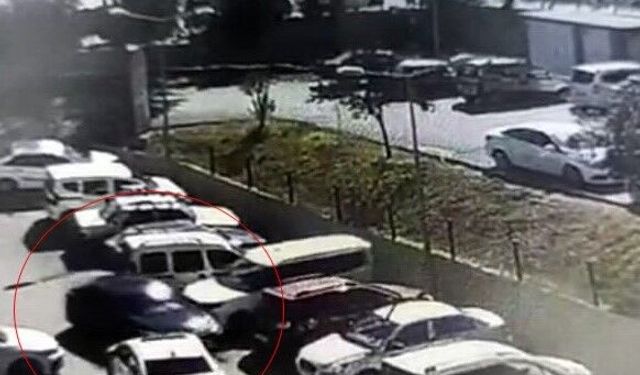 Kalp krizi geçiren sürücü hastane otoparkında korku dolu anlar yaşattı