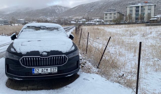 Karlıova'da kar etkili oldu