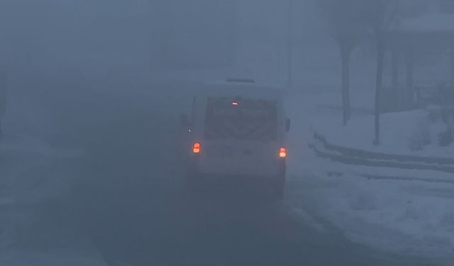 Yüksekova'da görüş mesafesi sıfıra düştü