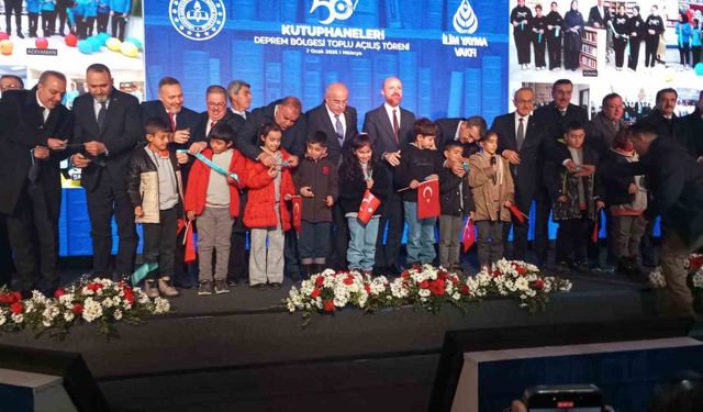 50. Yıl Kütüphaneleri deprem bölgesinde törenle açıldı