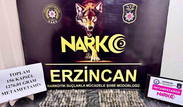 Erzincan'da 1 kilo 276 gram metamfetamin yakalandı
