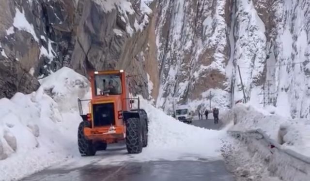 Hakkari-Yüksekova kara yolunda çığ paniği