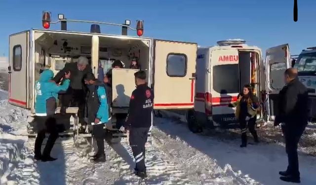 Zorlu kış şartlarına rağmen UMKE ekipleri hastaya umut oldu