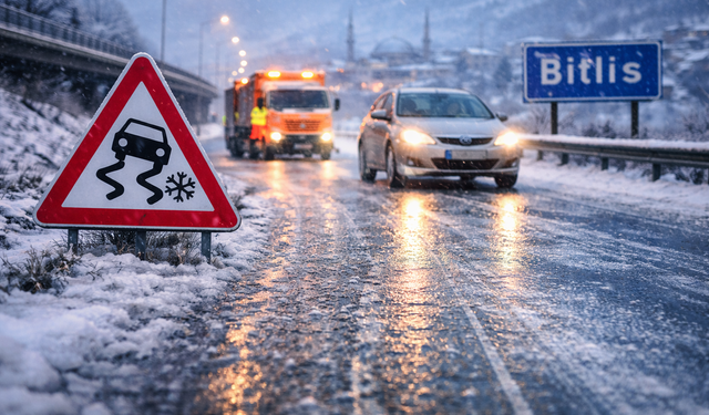 Gizli buzlanmaya dikkat! Bitlis genelinde sürücüler uyarıldı