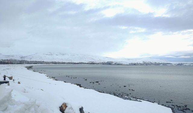 Van Gölü kıyılarında kış güzelliği