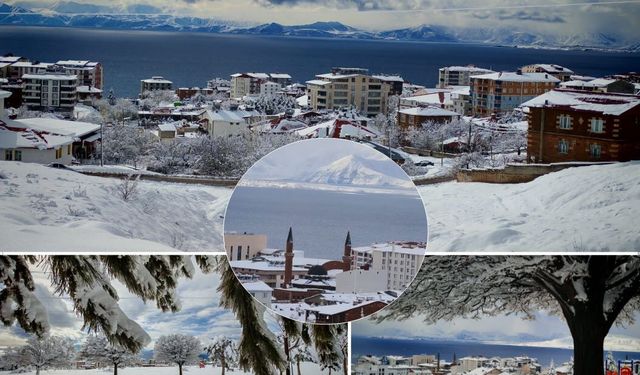 Ahlat’ta Şubat Sonu Kar Yağışı Kenti Beyaza Bürüdü