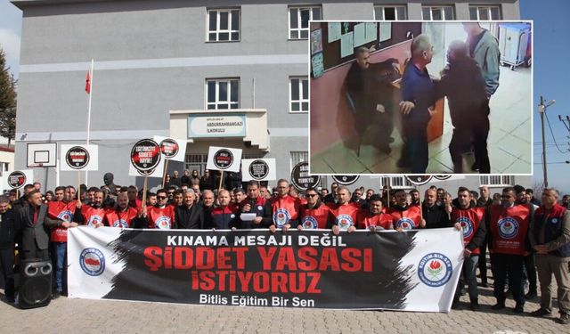 Ahlat’ta okul müdürlerine saldırı görüntüleri ortaya çıktı