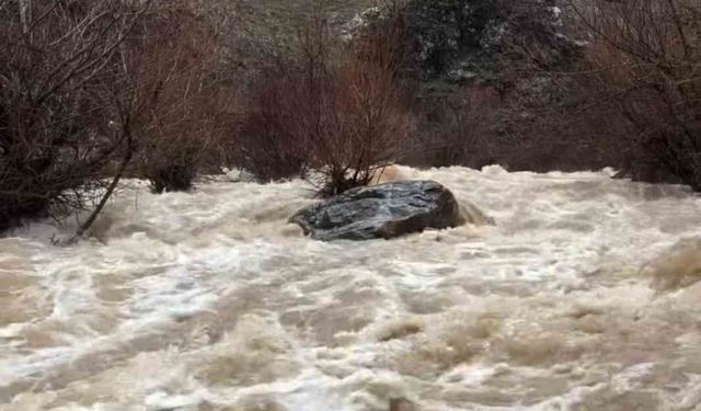 Elazığ'da sağanak yağış dereleri coşturdu