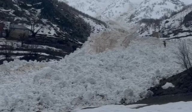 Yüksekova'da korkutan çığ: Köy halkı kıl payı kurtuldu