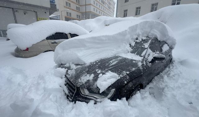 Bitlis’te Mart karı araçları kara gömdü