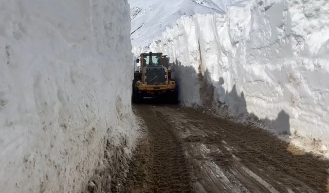 Yüksekova'da nisan ayında 6 metrelik kar tünelleri oluştu