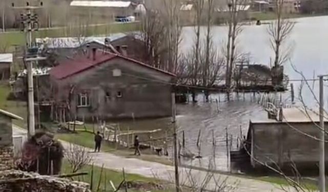 Tatvan’da eriyen kar ve yağışlar tarlaları gölete çevirdi