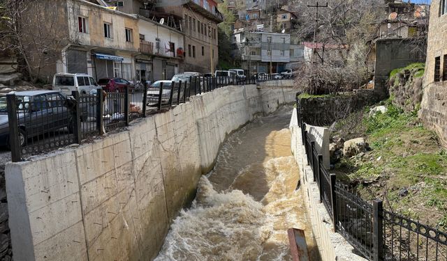 Bitlis Deresi yağışların ardından çamura büründü