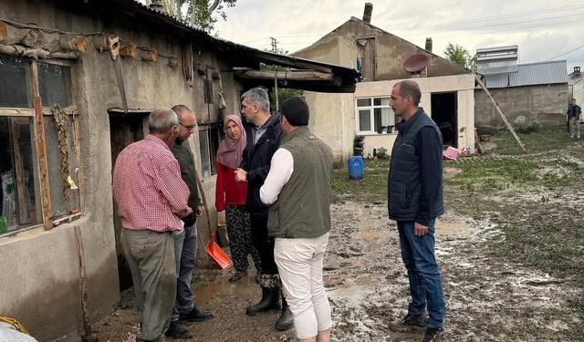 Diyadin'de yağışın ardından saha çalışması yapıldı