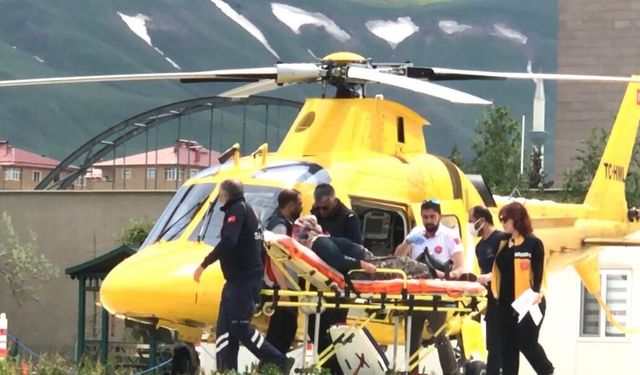 Erzurum'da kalp krizi geçiren hasta için ambulans helikopter seferberliği