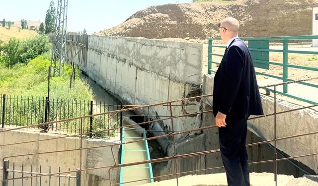 Esendere beldesinde duvar çalışmaları devam ediyor