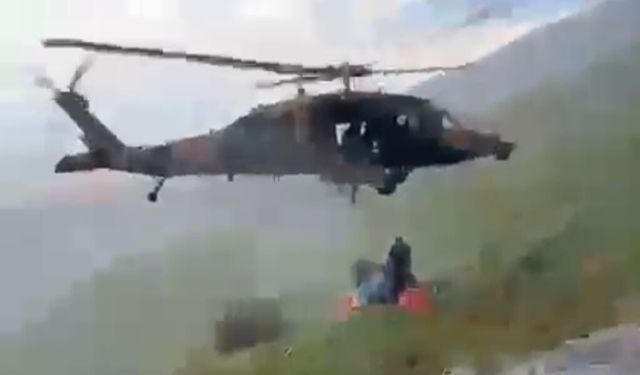 Kalp krizi geçiren vatandaşın imdadına askeri helikopter yetişti
