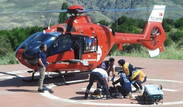 Malatya'da yaralı vatandaş için hava ambulansı seferberliği