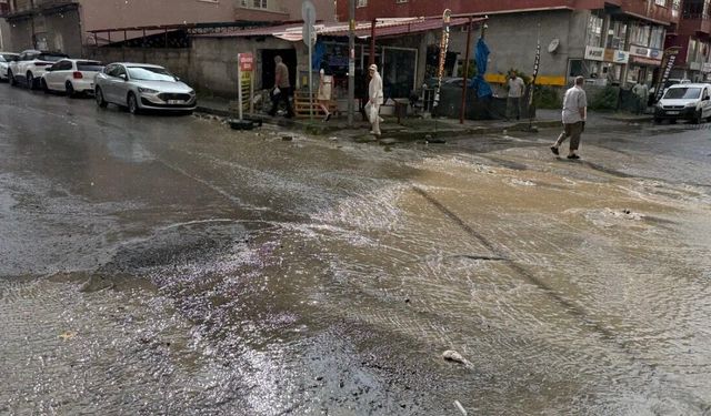 Tatvan'da sağanak cadde ve sokakları adeta göle çevirdi