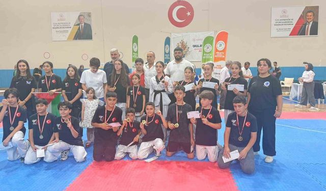 Minik tekvandocular şampiyonayı 18 madalyayla taçlandırdı