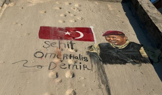 Filistinli sanatçılar Şehit Ömer Halisdemir’i duvarlara resmetti