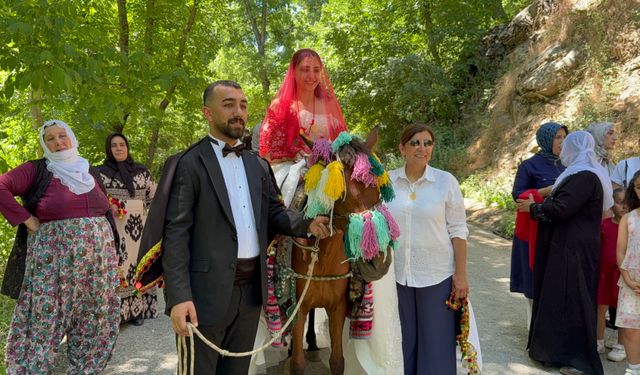 Bitlis'te atlı gelin geleneği renkli görüntülere sahne oldu