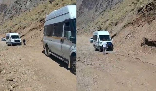 Cennet-Cehennem Vadisi'ne giden turistler yolda kaldı