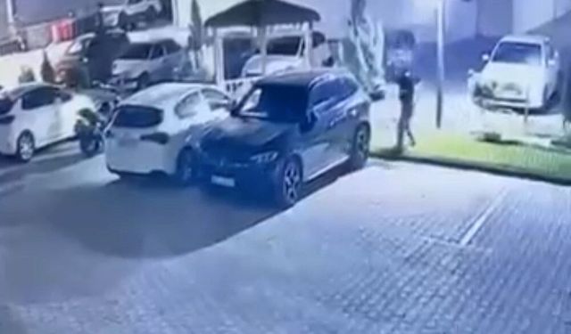 Site içinde şaşkına çeviren anlar: Aracın camını böyle kırdı