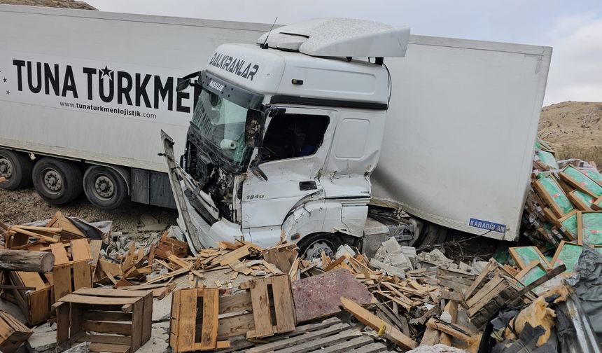 Adilcevaz’da tavuk yüklü tır kaza yaptı: sürücü yaralandı