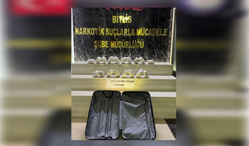 Tatvan’da yolcu otobüsünde 4 kilo 800 gram uyuşturucu ele geçirildi