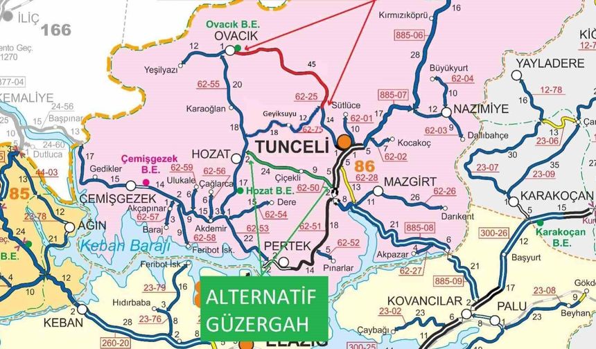 Tunceli-Ovacık yolu kontrollü patlatma nedeniyle trafiğe kapatılacak
