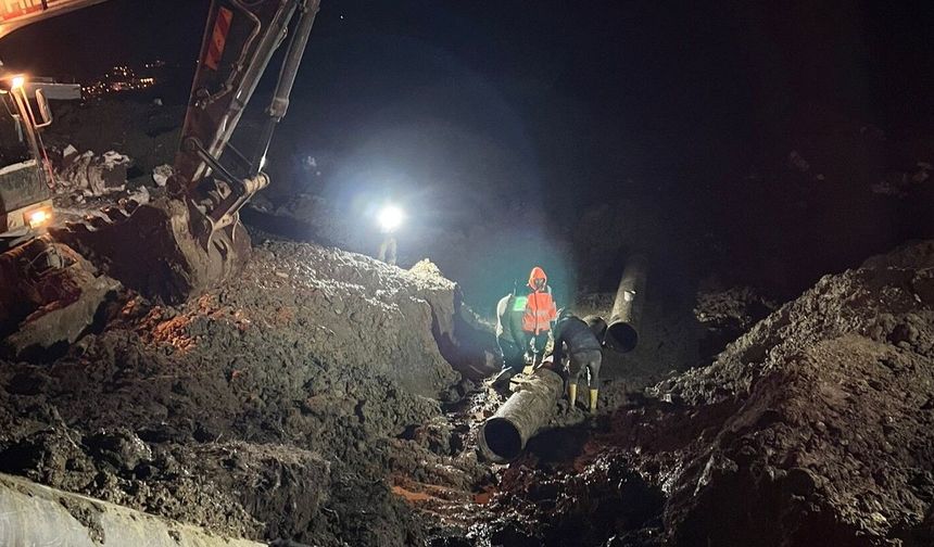 Berçelan'daki büyük su arızası onarıldı