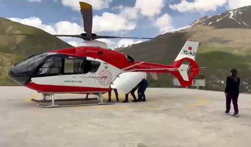 Helikopter ambulans, 78 yaşındaki hasta için havalandı