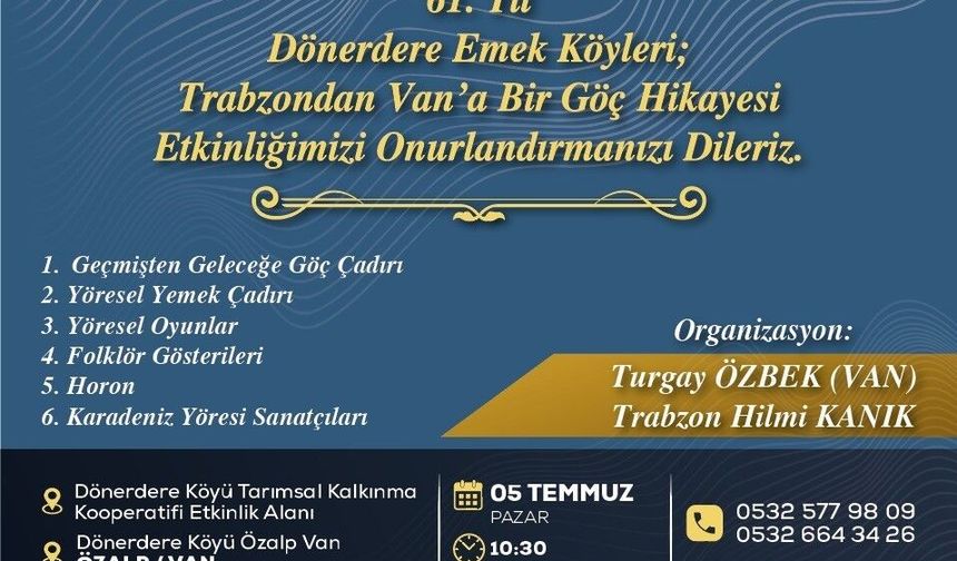 Van'da 61 yıl önce başlayan göçün izleri yaşatılıyor
