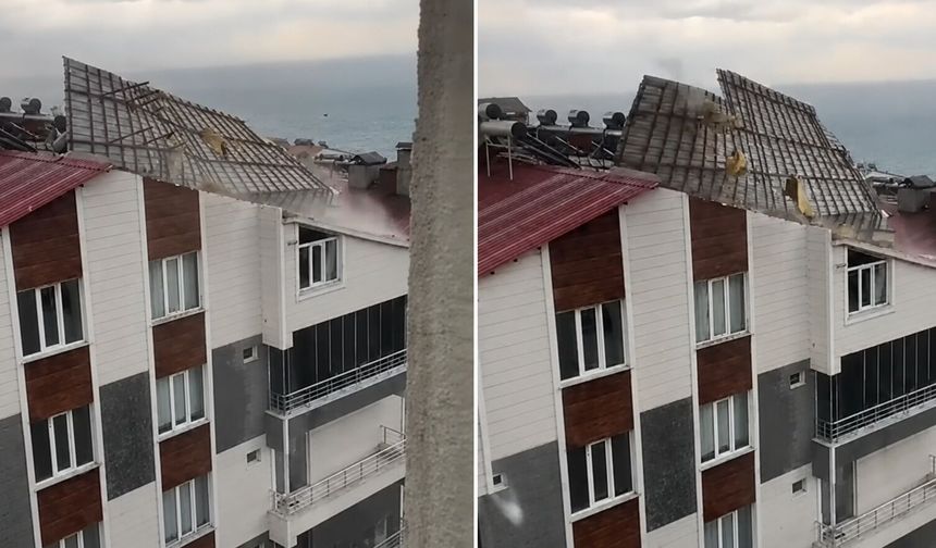Ahlat'ta fırtına çatı uçurdu