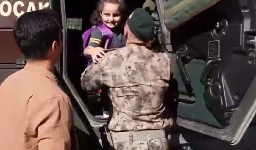 Şehit kızına anlamlı destek: Almina okul yolunda