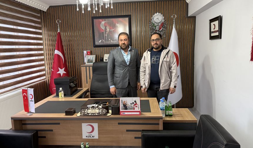 Türkiye birincisi Adilcevaz Kızılay Şubesi Başkanı Çağlar Toğal’a ziyaret